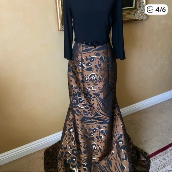 ELIZA J ANIMAL PRINT TRUMPET GOWN SIZE 12 ❤️ - Picture 3 of 4
